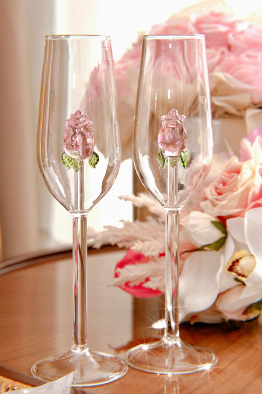 Rose Glass Champagne Glass