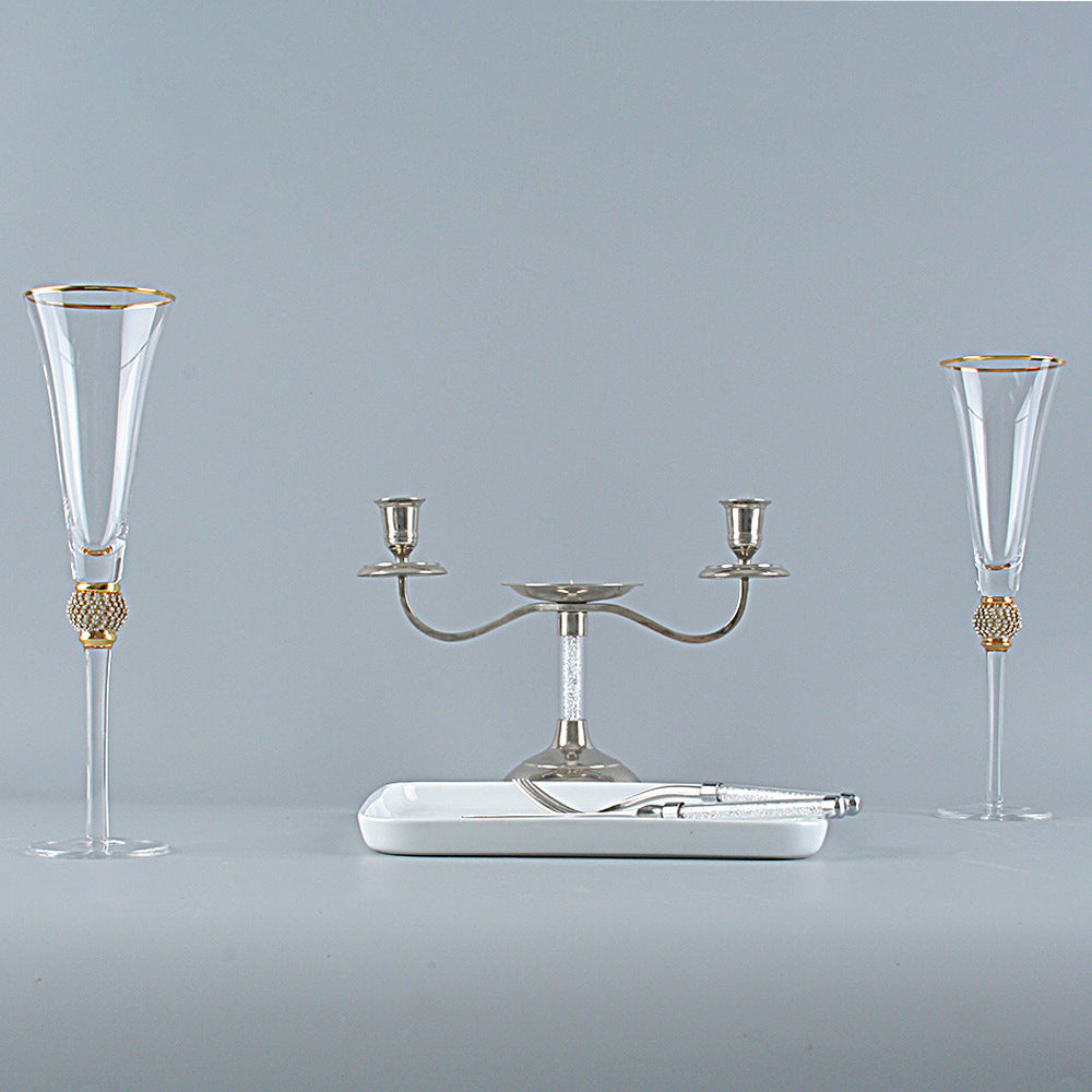 Crystal Cocktail Champagne Enamel Goblet Glass